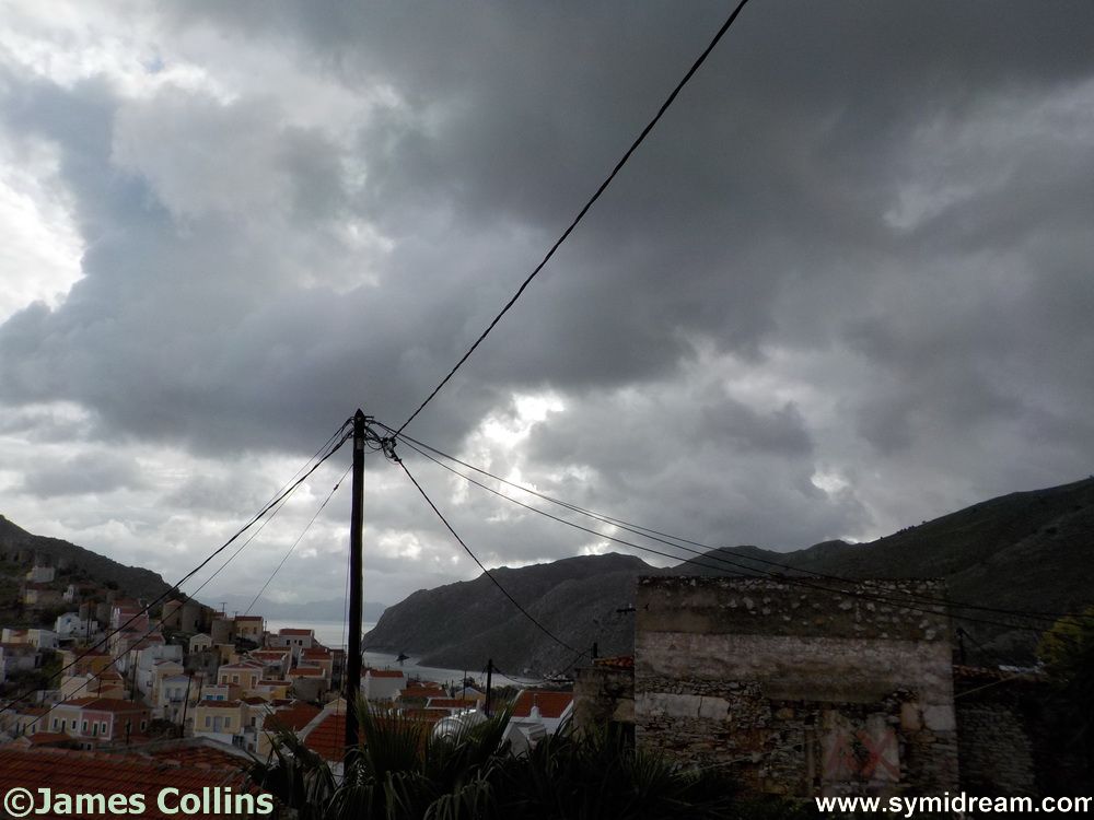 Grey skies over Symi