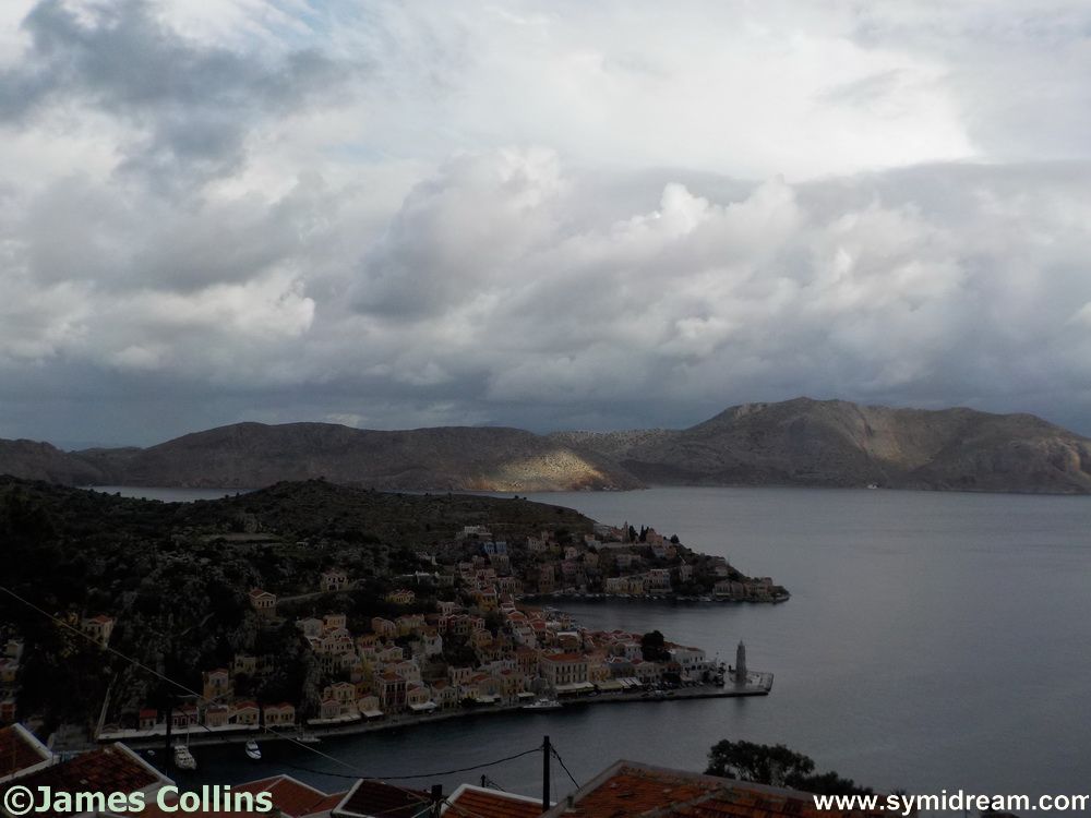 Grey skies over Symi