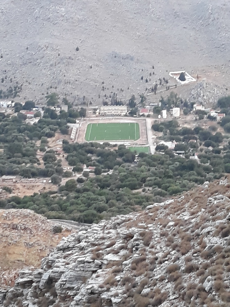 A shot of the football pitch from above