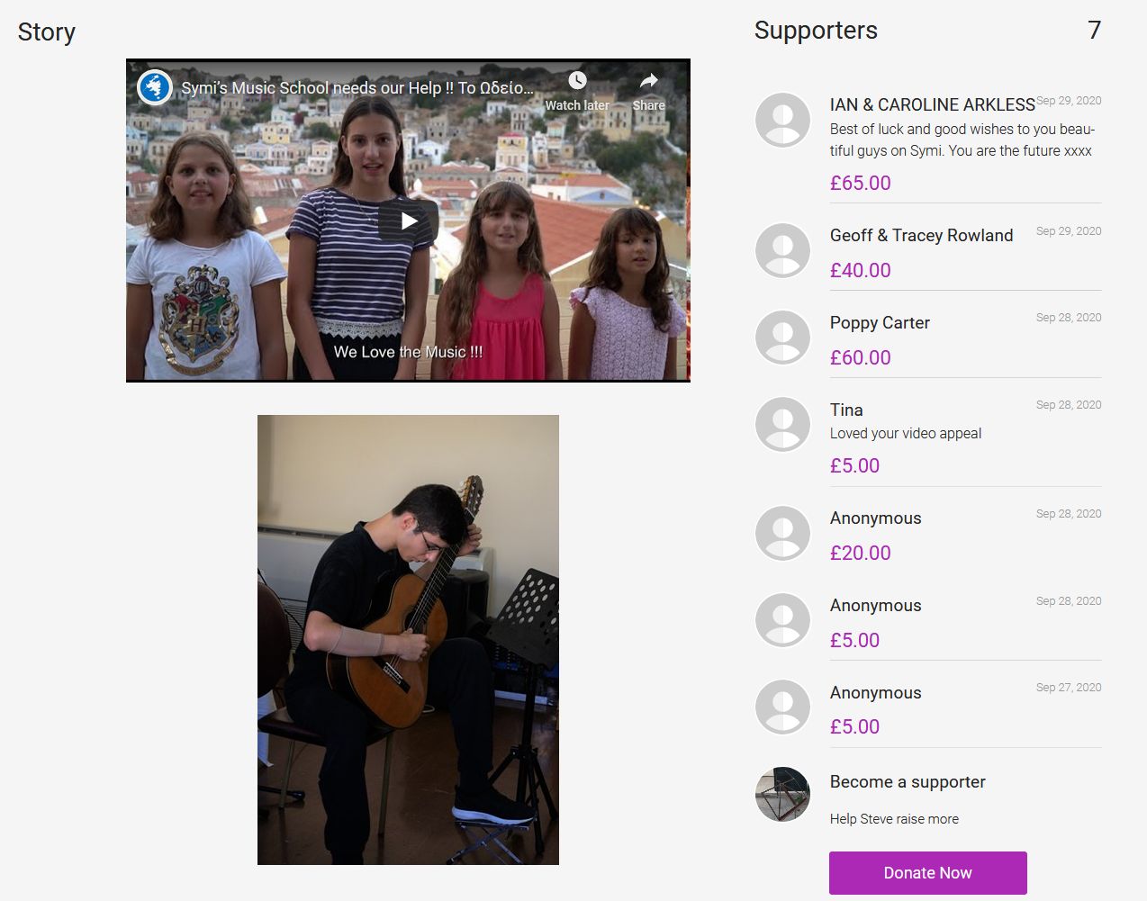 2Crowdfunding to Help fund Symi Music School on JustGiving' - www_justgiving_com