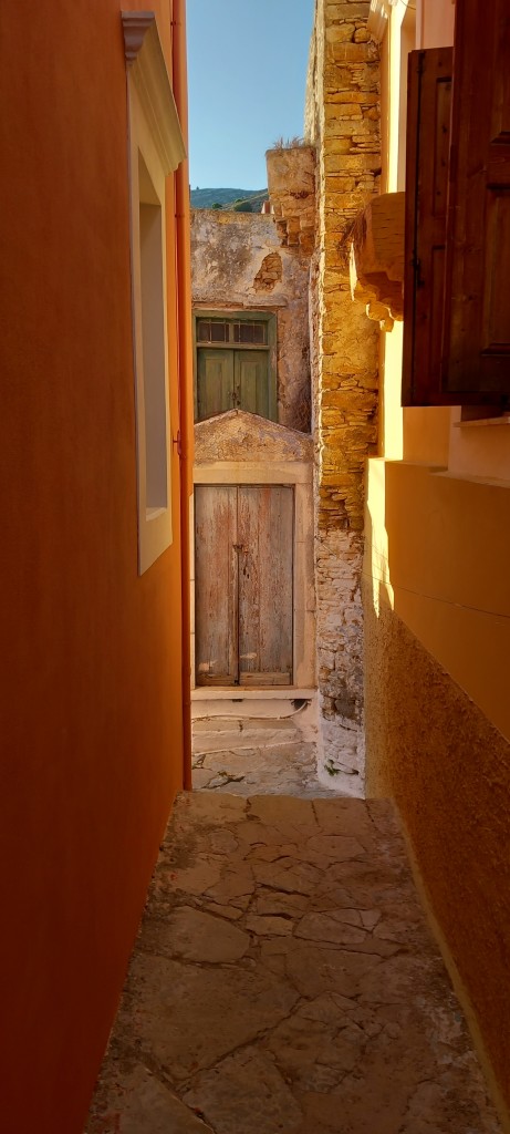 Old and new in the village lanes.
