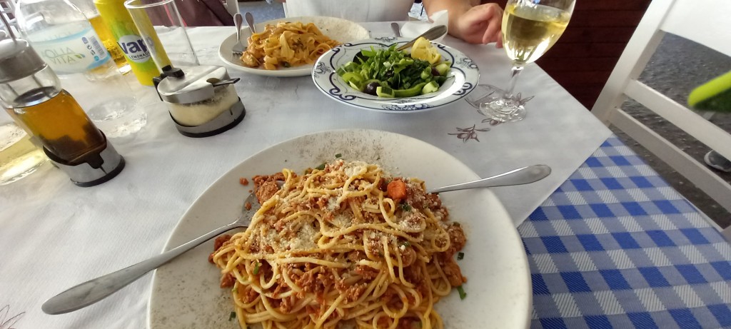 A view of the lunch table.
