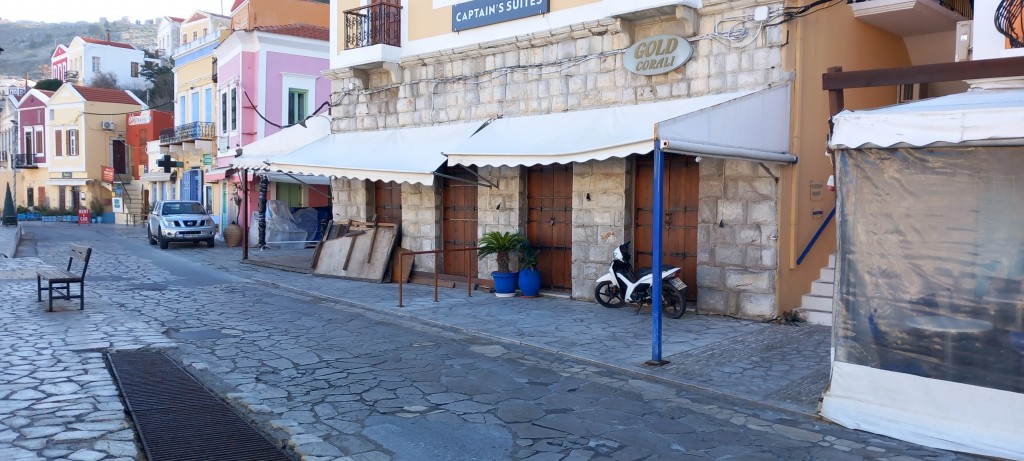 Many shops and businesses are closed for the winter.